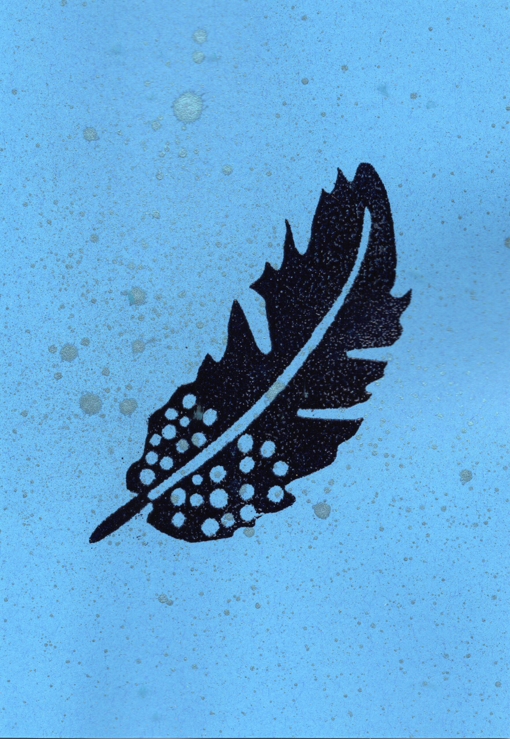 Embossed Feather Card Set of Two