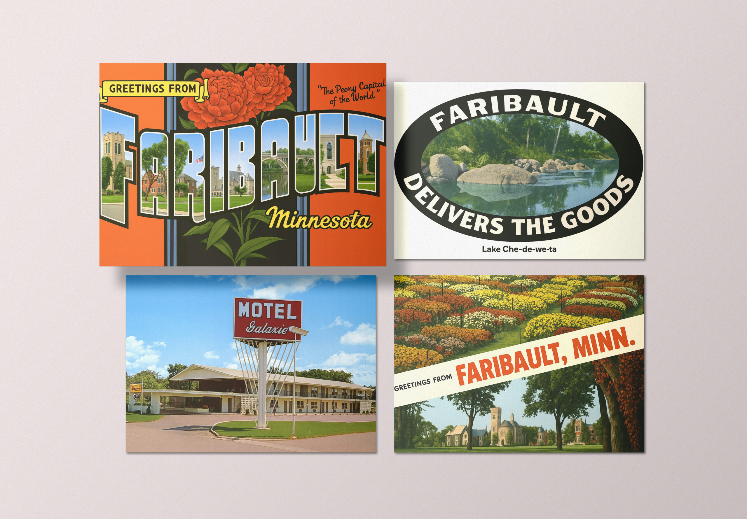 Vintage Faribault Postcard Set of Four
