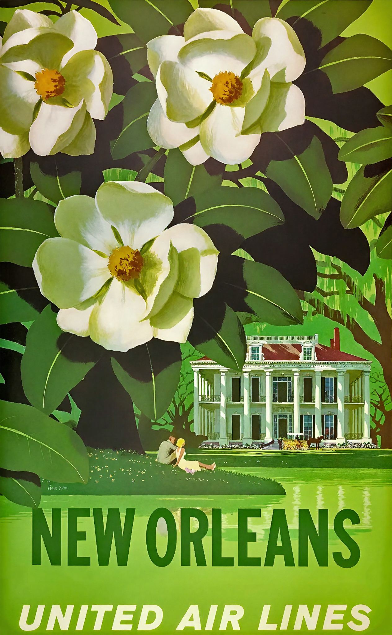 Vintage New Orleans United Air Lines Poster