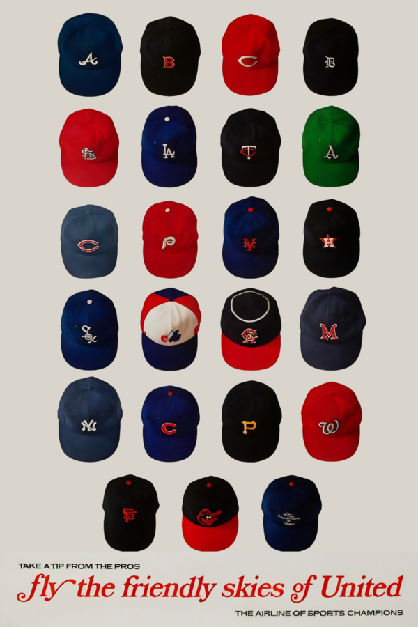 Vintage United Airlines Baseball Poster Print